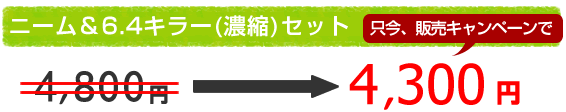 ニーム＆6.4キラーがセットになって登場　只今キャンペーンで4800円が4,300円です！